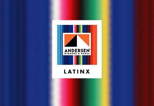 latinx video thumbnail image of logo with colorful background