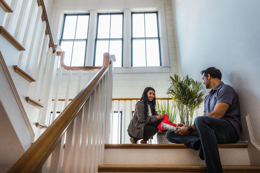 home owners in andersen window stair tower