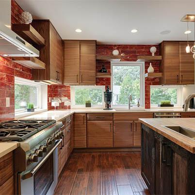 Windows as Backsplashes Kitchen Red