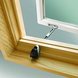 Close up image of window closure mechanism