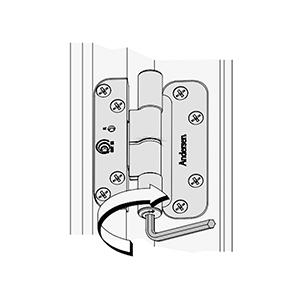 illustration of door hinged