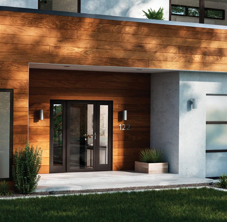 photo of modern house with andersen storm doors