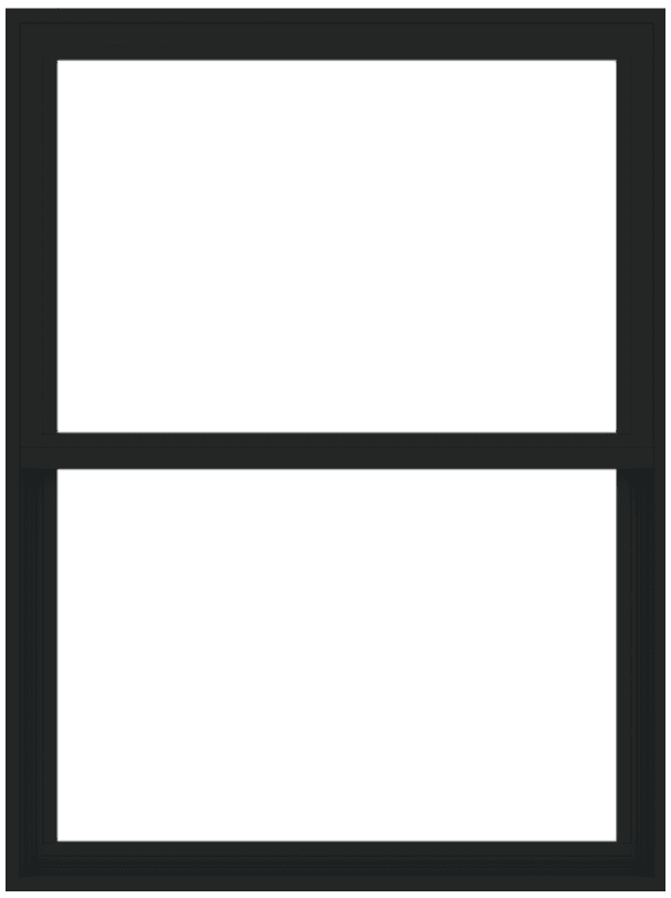 andersen 100 series single-hung window with black trim