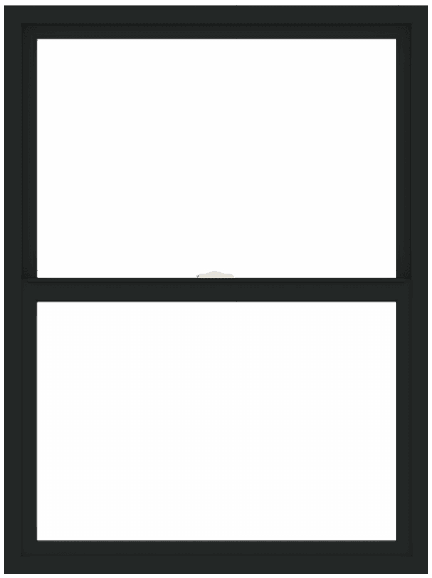 andersen 100 series single-hung window with black trim