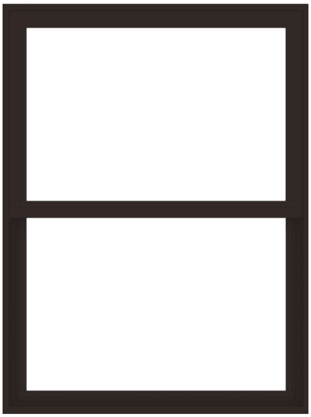 andersen 100 series single-hung window with dark bronze trim