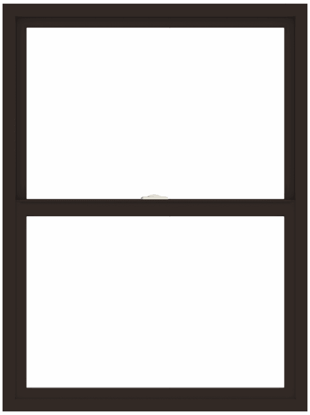 andersen 100 series single-hung window with dark bronze trim