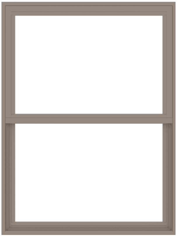 andersen 100 series single-hung window with sandtone trim