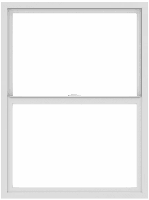 andersen 100 series single-hung window with white trim