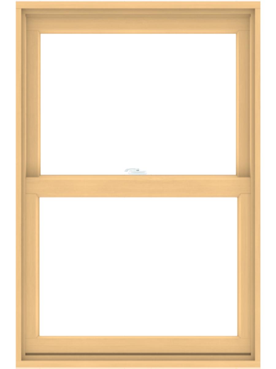 andersen interior natural pine double hung window