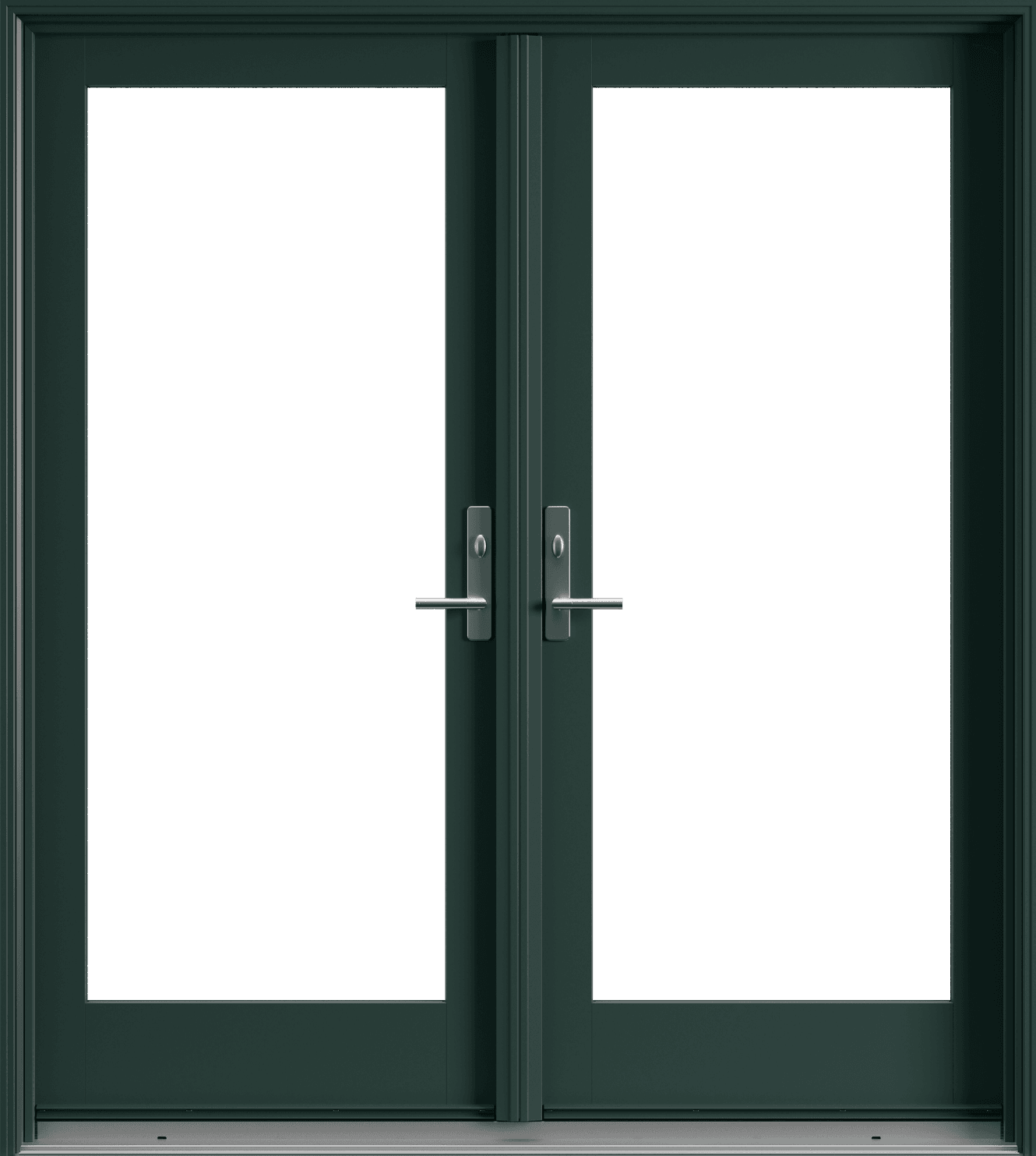 andersen 400 series hinged patio door in forest green exterior