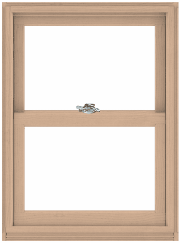 A series double hung andersen window in color maple