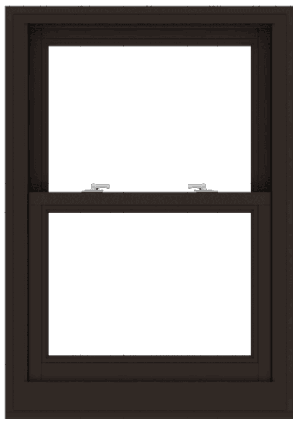 andersen e series double-hung window with dark bronze trim